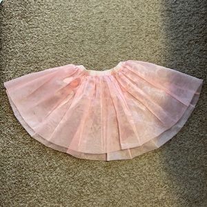 Gymboree pink satin skirt with bells and flowers